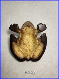 Antique Primitive Home Flower Garden Frog Toad Cast Iron Doorstop Pond Statue