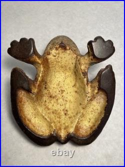 Antique Primitive Home Flower Garden Frog Toad Cast Iron Doorstop Pond Statue