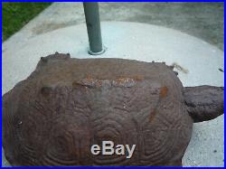 Antique RARE Cast Iron Water Turtle Wilton Doorstop Garden Statue Over 6.6 lbs