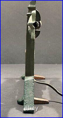 Antique RARE Schylling USA Graf Zeppelin Air Ship Cast-Iron Lamp/Doorstop WORKS