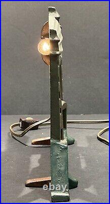 Antique RARE Schylling USA Graf Zeppelin Air Ship Cast-Iron Lamp/Doorstop WORKS