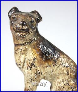 Antique Rare 1930 FOX TERRIER DOORSTOP Creation Co. Dog Original Paint Cast Iron