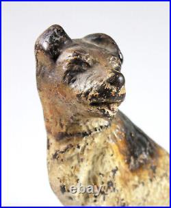 Antique Rare 1930 FOX TERRIER DOORSTOP Creation Co. Dog Original Paint Cast Iron