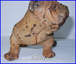 Antique Rare Hubley Cast Iron Doorstop Bulldog Statue Figurine Original