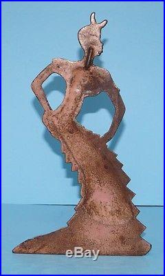 Antique Rhumba Dancer Cast Iron Figural Doorstop Black Americana Judd Co