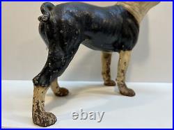 Antique Right Facing 10 8 Lbs. Hubley Lg. Boston Terrier Cast Iron Dog Doorstop