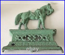 Antique Scottish Greenlees Glasgow Cast Iron Horse Fireplace Ornament Doorstop 2