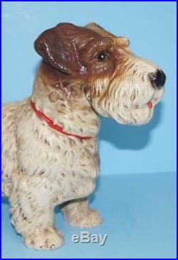 Antique Sealyham Terrier Dog Cast Iron Metal Art Hubley Doorstop Ca. 1930's