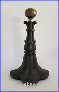 Antique Signed Coalbrookdale Cast Iron & Brass Door Stop Ornate Victorian