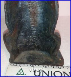 Antique Sitting Black CAT Cast Iron Doorstop Authentic Untouched Patina 9.5 6lb