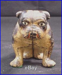 Antique Sitting English Bulldog Cast Iron Metal Art Figural Doorstop Hubley