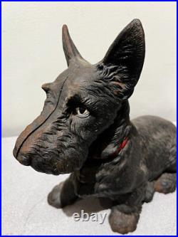 Antique Sitting Scotty Scottish Terrier Cast Iron Dog Doorstop 16 Hubley Antique Sitting Scotty Scottish Terrier Cast Iron Dog Doorstop 16 Hubley