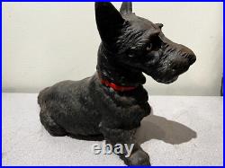 Antique Sitting Scotty Scottish Terrier Cast Iron Dog Doorstop 16 Hubley Antique Sitting Scotty Scottish Terrier Cast Iron Dog Doorstop 16 Hubley