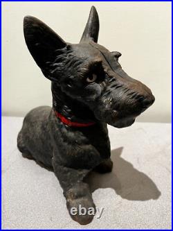 Antique Sitting Scotty Scottish Terrier Cast Iron Dog Doorstop 16 Hubley Antique Sitting Scotty Scottish Terrier Cast Iron Dog Doorstop 16 Hubley