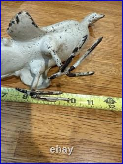 Antique Solid Cast Iron Bird Pheasant Statue Doorstop Garden Decor