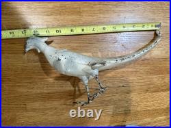 Antique Solid Cast Iron Bird Pheasant Statue Doorstop Garden Decor