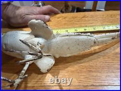 Antique Solid Cast Iron Bird Pheasant Statue Doorstop Garden Decor