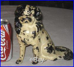 Antique Spencer Cast Iron Japanese Toy Spaniel Dog Wedge Statue Doorstop Hubley