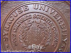 Antique Syracuse University Cast Iron Bookend Metal Doorstop CS&C Co ornate