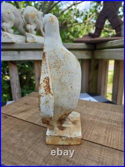 Antique USA Cast Iron Taylor Cook Ice Penguin Statue Doorstop Hubley 1930