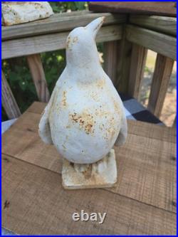 Antique USA Cast Iron Taylor Cook Ice Penguin Statue Doorstop Hubley 1930