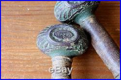 Antique Victorian 2 lb Cast Iron Kenrick Dumbbells. Gym Weights. C1870. Doorstop