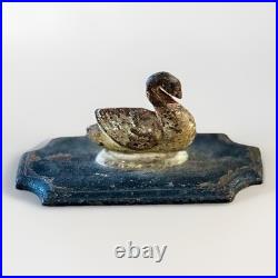 Antique Victorian Art Nouveau Cast Iron Swan Bird Audubon Paperweight Doorstop
