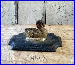 Antique Victorian Art Nouveau Cast Iron Swan Bird Audubon Paperweight Doorstop