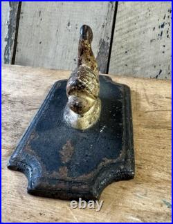 Antique Victorian Art Nouveau Cast Iron Swan Bird Audubon Paperweight Doorstop