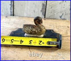 Antique Victorian Art Nouveau Cast Iron Swan Bird Audubon Paperweight Doorstop