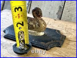 Antique Victorian Art Nouveau Cast Iron Swan Bird Audubon Paperweight Doorstop