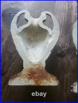 Antique Victorian Cast Iron Door Stop, Urn Pedestal Neoclassical Bookends Heavy