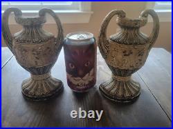 Antique Victorian Cast Iron Door Stop, Urn Pedestal Neoclassical Bookends Heavy