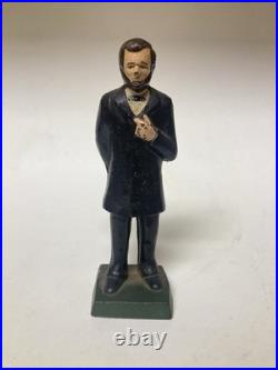 Antique Victorian Cast Iron Honest Abe Abraham Lincoln Figural Painted Door Stop Antique Victorian Cast Iron Honest Abe Abraham Lincoln Figural Painted Door Stop