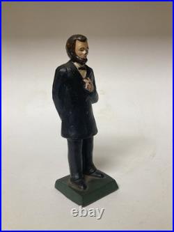 Antique Victorian Cast Iron Honest Abe Abraham Lincoln Figural Painted Door Stop Antique Victorian Cast Iron Honest Abe Abraham Lincoln Figural Painted Door Stop
