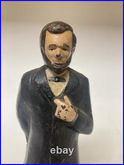 Antique Victorian Cast Iron Honest Abe Abraham Lincoln Figural Painted Door Stop Antique Victorian Cast Iron Honest Abe Abraham Lincoln Figural Painted Door Stop