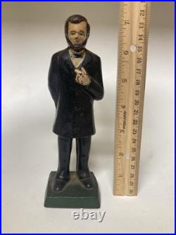 Antique Victorian Cast Iron Honest Abe Abraham Lincoln Figural Painted Door Stop Antique Victorian Cast Iron Honest Abe Abraham Lincoln Figural Painted Door Stop