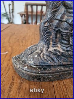 Antique Victorian Cast Iron Woodsman And Dog Door Stop