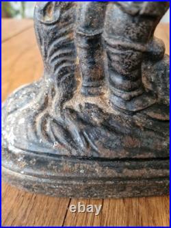 Antique Victorian Cast Iron Woodsman And Dog Door Stop