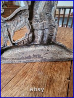 Antique Victorian Cast Iron Woodsman And Dog Door Stop