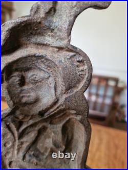 Antique Victorian Cast Iron Woodsman And Dog Door Stop