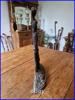 Antique Victorian Cast Iron Woodsman And Dog Door Stop