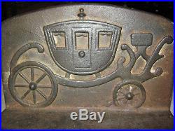 Antique Victorian Cinderella Coach Carriage Buggy Cast Iron Doorstop Wheel Art