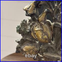 Antique Victorian Hubley cast iron floral doorstop, orig. Polychrome paint, EUC Antique Victorian Hubley cast iron floral doorstop, orig. Polychrome paint, EUC
