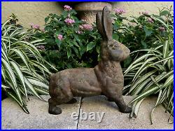 Antique Vintage 10 Pound Cast Iron Rabbit Garden Statue Doorstop