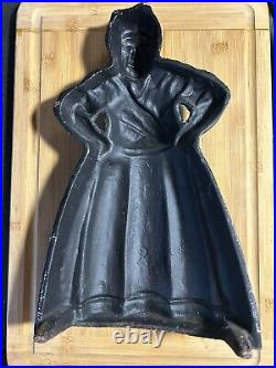 Antique/Vintage (1920s-30s)Figural Lady Cast-Iron Doorstop. Painted Black