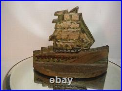 Antique/ Vintage 1932 P. F. Gay Cast Iron Door Stop Original Paint Ship Mass