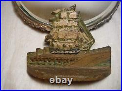 Antique/ Vintage 1932 P. F. Gay Cast Iron Door Stop Original Paint Ship Mass