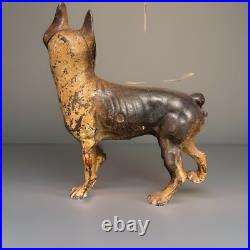 Antique Vintage Doorstop Cast Iron Boston Terrier Bull Dog 10