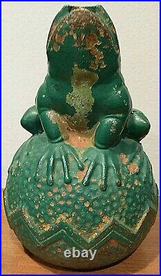 Antique Vintage Figural Iron Garden Sprinkler A Frog On A Ball Not A Doorstop
